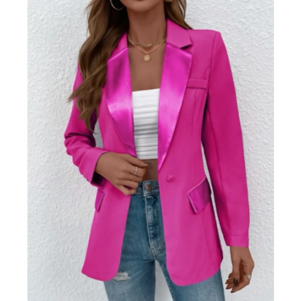 SOLD OUT Luxe button blazer coat jacket hot pink
